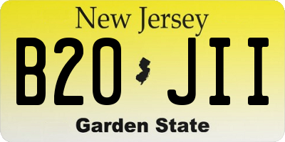 NJ license plate B20JII