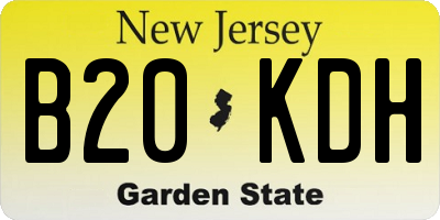 NJ license plate B20KDH