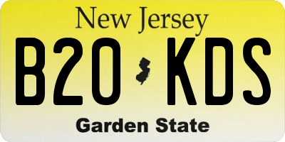 NJ license plate B20KDS
