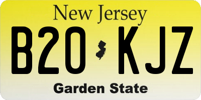 NJ license plate B20KJZ
