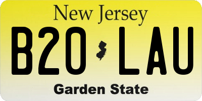 NJ license plate B20LAU