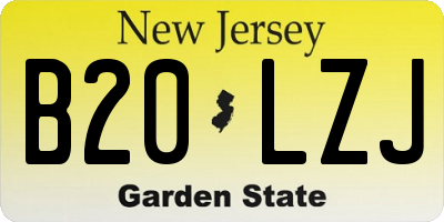 NJ license plate B20LZJ