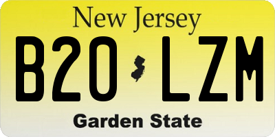 NJ license plate B20LZM
