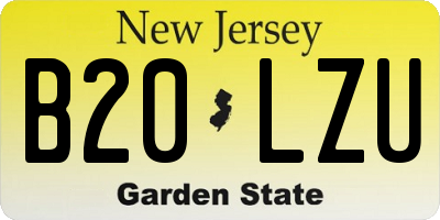 NJ license plate B20LZU
