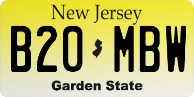 NJ license plate B20MBW