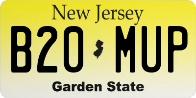 NJ license plate B20MUP