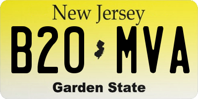 NJ license plate B20MVA