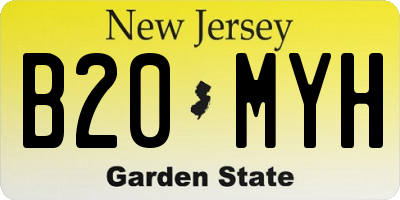 NJ license plate B20MYH