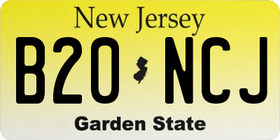 NJ license plate B20NCJ