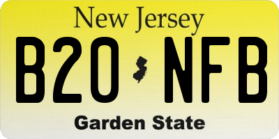 NJ license plate B20NFB