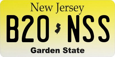NJ license plate B20NSS