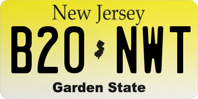 NJ license plate B20NWT
