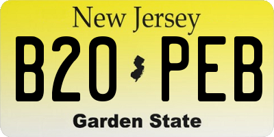 NJ license plate B20PEB