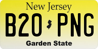 NJ license plate B20PNG