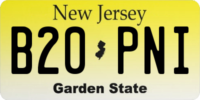 NJ license plate B20PNI