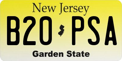 NJ license plate B20PSA