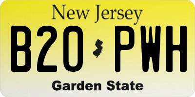 NJ license plate B20PWH