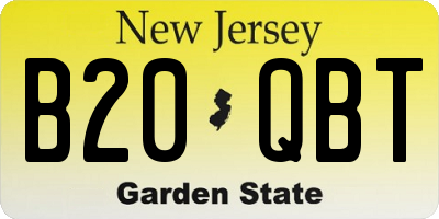 NJ license plate B20QBT