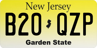 NJ license plate B20QZP