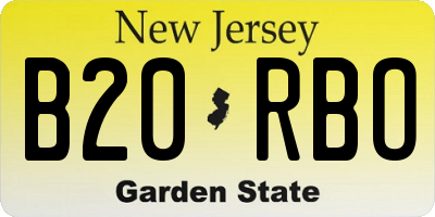 NJ license plate B20RBO