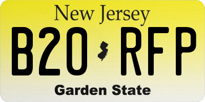 NJ license plate B20RFP