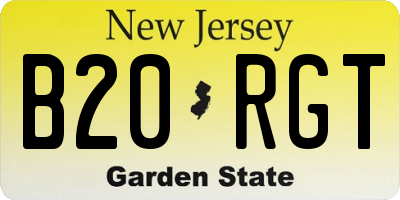 NJ license plate B20RGT
