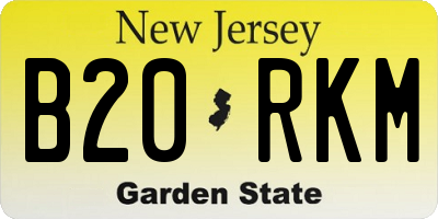 NJ license plate B20RKM