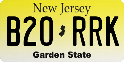 NJ license plate B20RRK