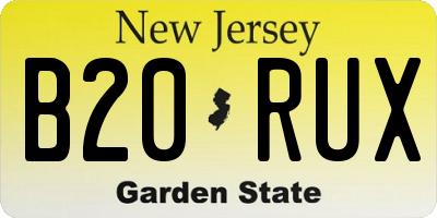 NJ license plate B20RUX