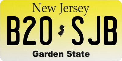 NJ license plate B20SJB