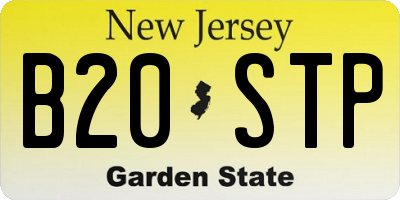 NJ license plate B20STP