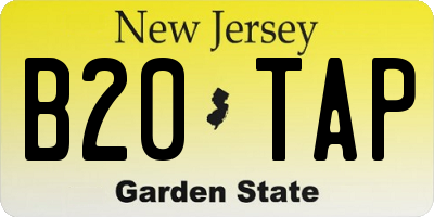 NJ license plate B20TAP