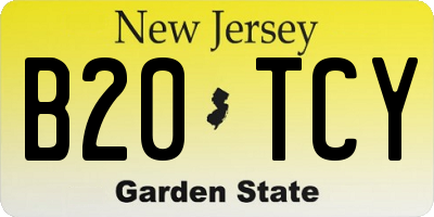 NJ license plate B20TCY
