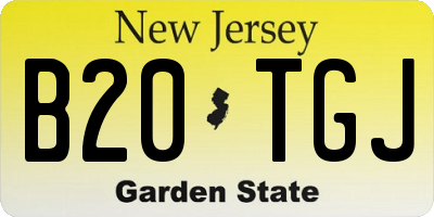 NJ license plate B20TGJ