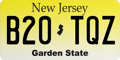 NJ license plate B20TQZ
