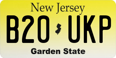 NJ license plate B20UKP