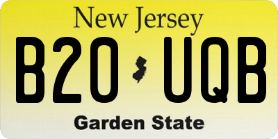 NJ license plate B20UQB