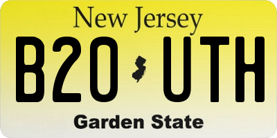 NJ license plate B20UTH