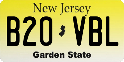 NJ license plate B20VBL