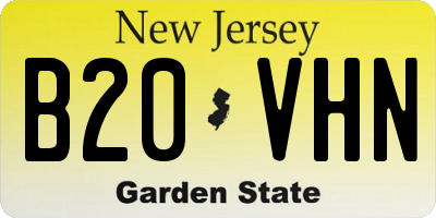 NJ license plate B20VHN