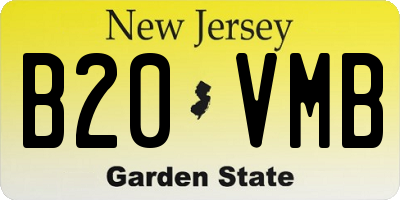 NJ license plate B20VMB