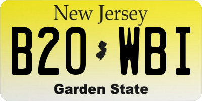 NJ license plate B20WBI