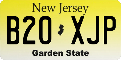 NJ license plate B20XJP