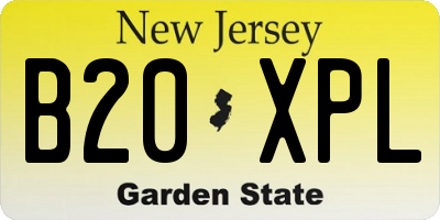 NJ license plate B20XPL