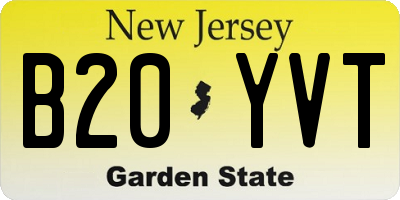 NJ license plate B20YVT