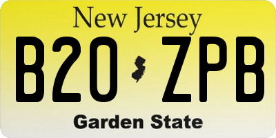 NJ license plate B20ZPB