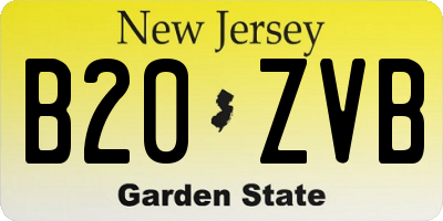 NJ license plate B20ZVB