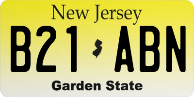NJ license plate B21ABN
