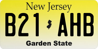 NJ license plate B21AHB