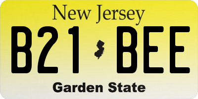 NJ license plate B21BEE